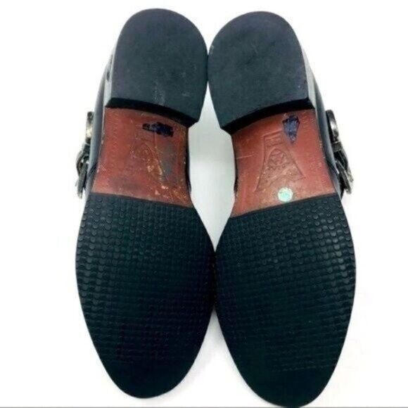 Ariat Black leather ankle boots US 6.5B BoxP buckle weaved leather western - Picture 5 of 6